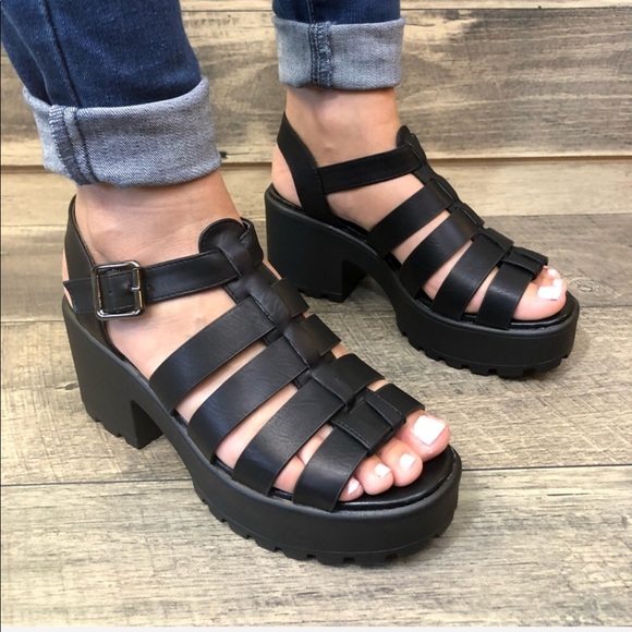 chunky platform gladiator sandals